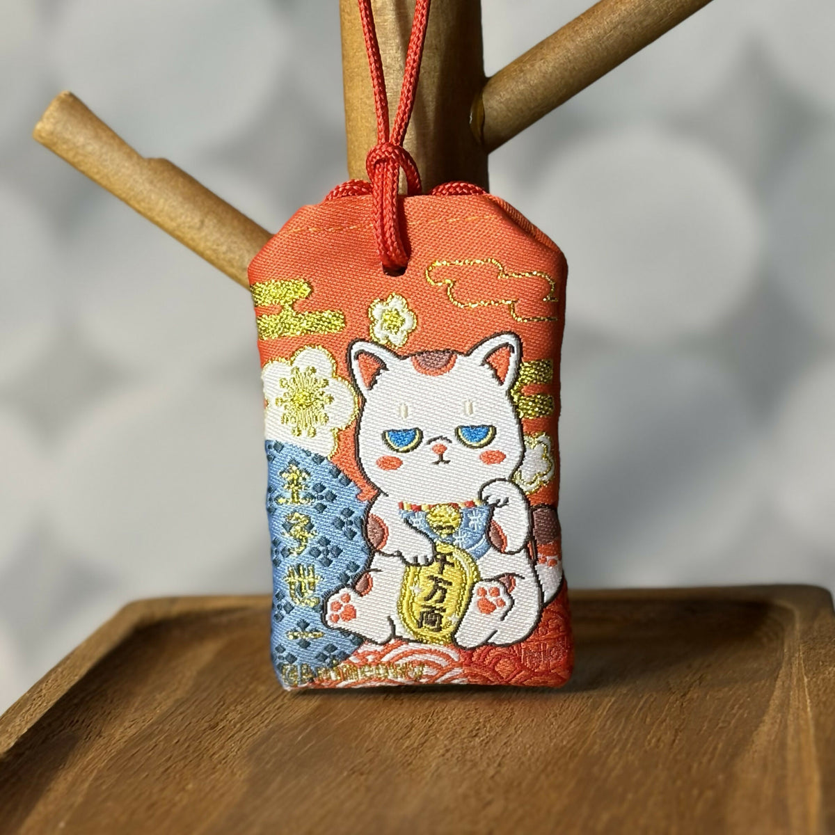 Lucky White Cat Omamori