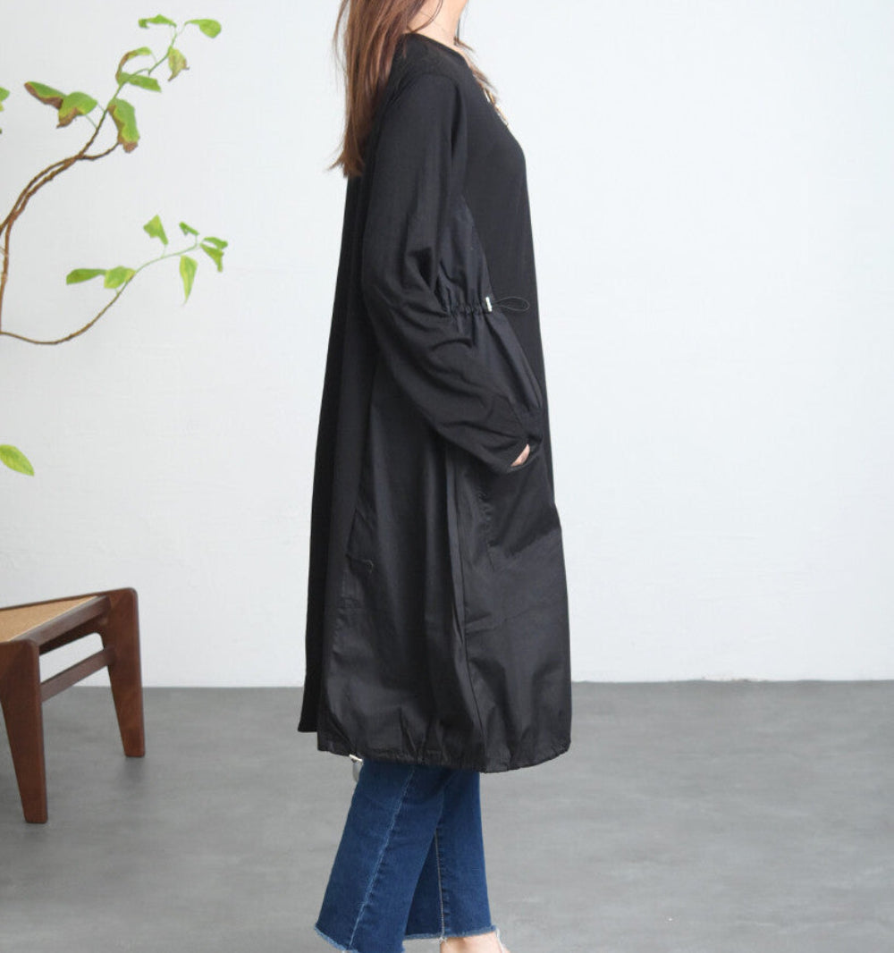 Drawstring pleated dress