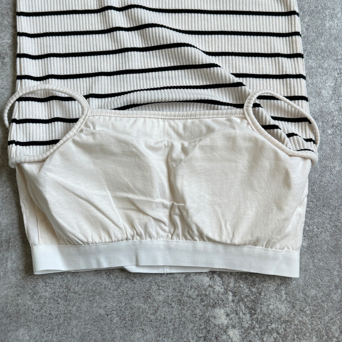 附胸墊條紋吊帶背心