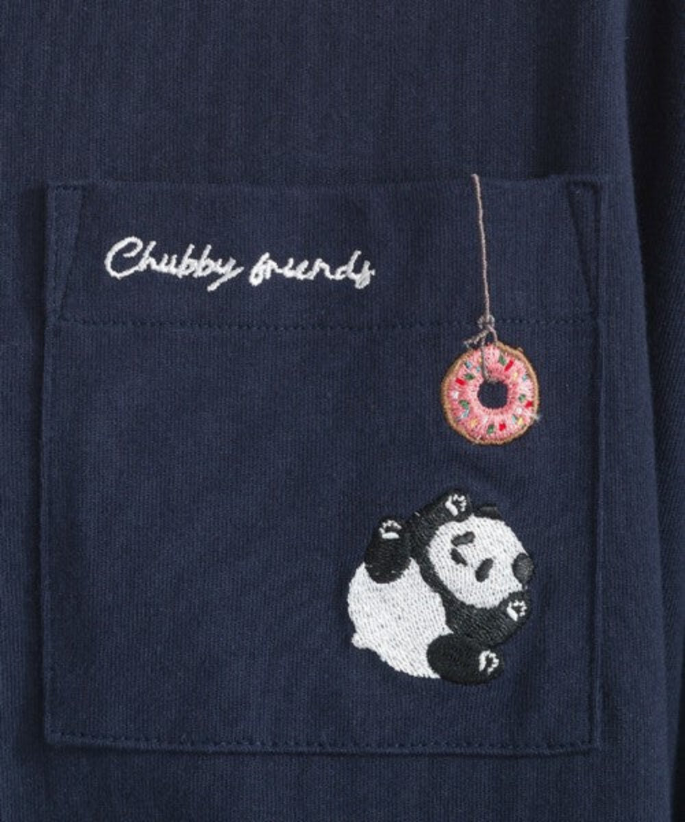 口袋動物圖案長袖 T-shirt