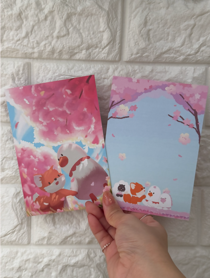 鵝帶狸去看櫻花 (Postcard)