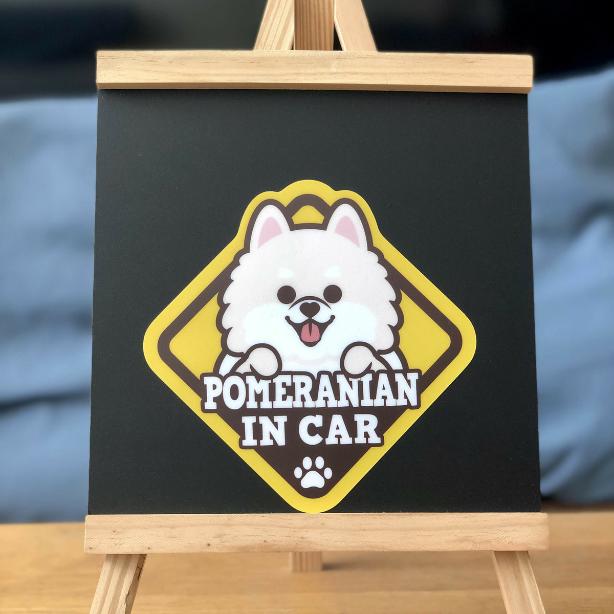 In Car Pomeranian WT Sticker