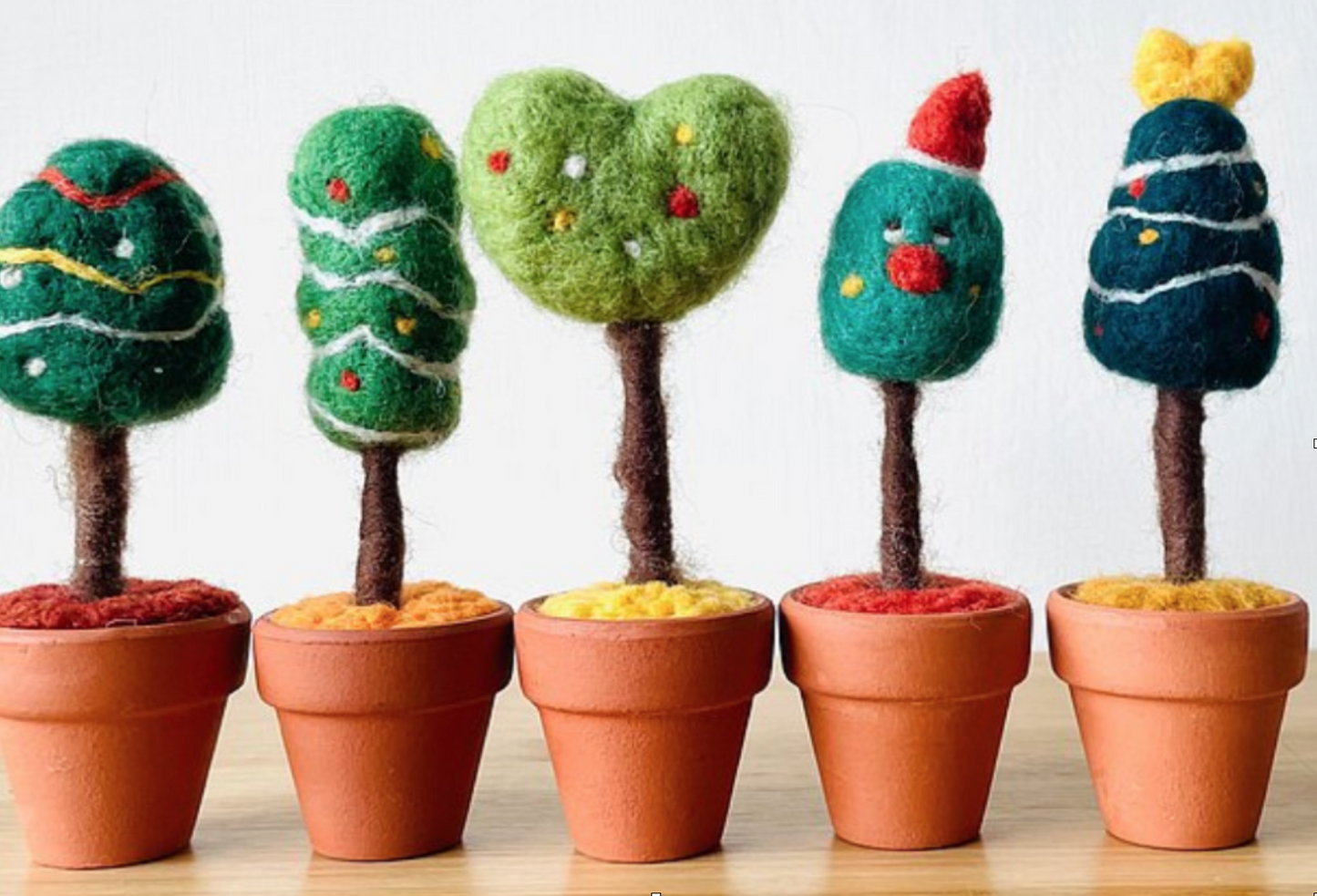 Wool felt material pack-owning a Christmas tree (5 styles) (with instructional video)
