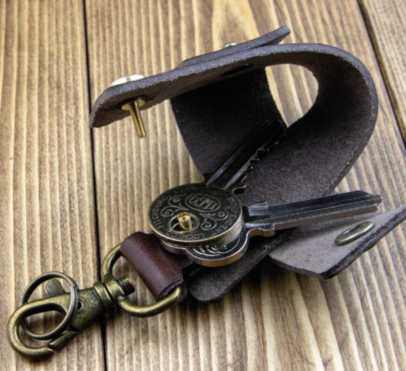 Tochigi Leather Natural Leather Car Key Clip