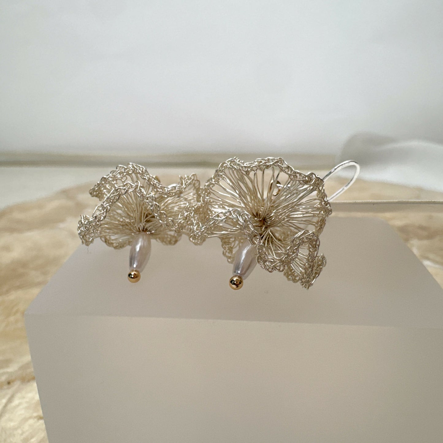 Silver pendant earrings