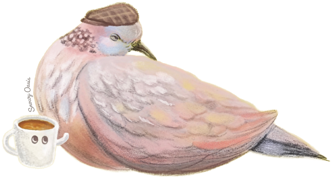 diecut貼紙 斑鳩- sleep coffee