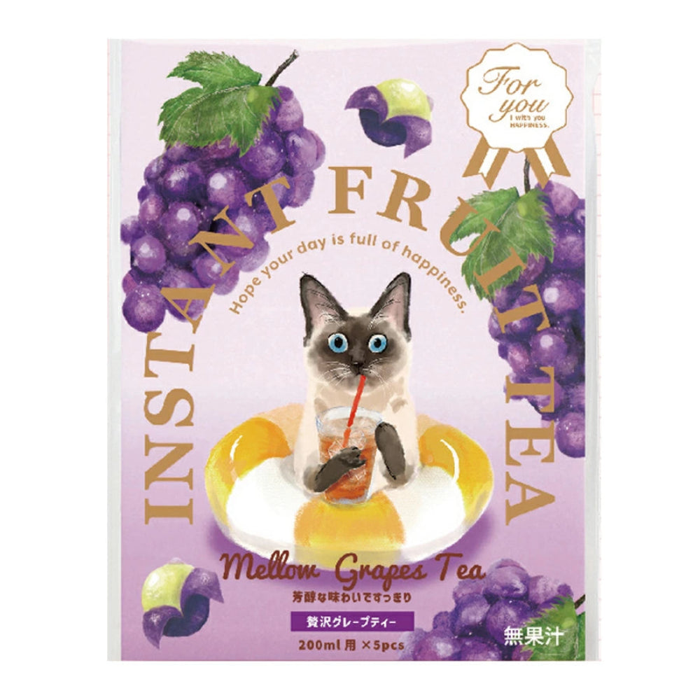 貓咪圖案即溶水果冰茶