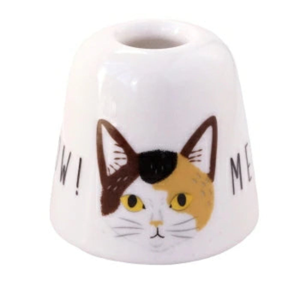 Cat pattern single hole toothbrush holder