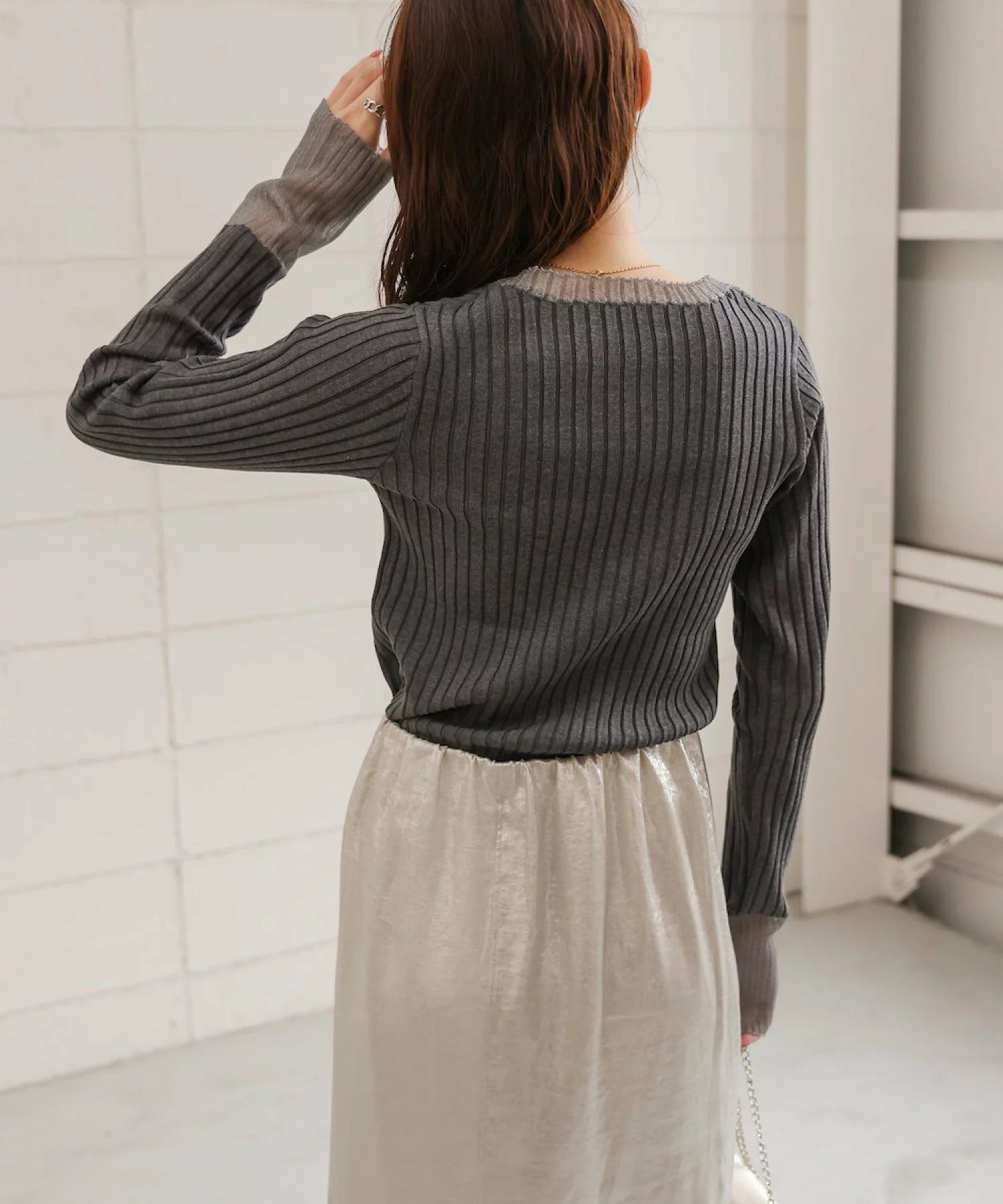 Ribbed Knit Ruffle Top