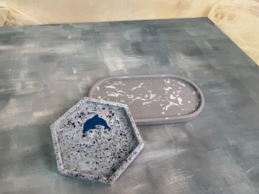 手繪/雲石紋/水磨石/閃石石膏碟工作坊