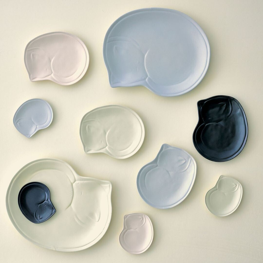 美濃燒 11cm睡覺貓咪造型盤