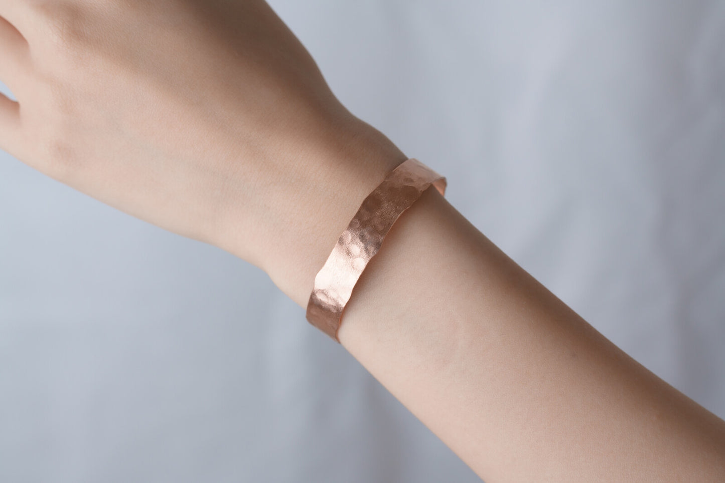 純銅錘紋粗手鐲