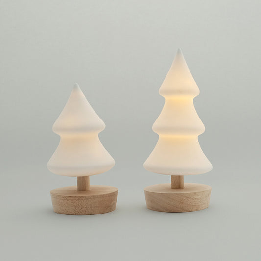 木底座聖誕樹LED純白半瓷裝飾燈