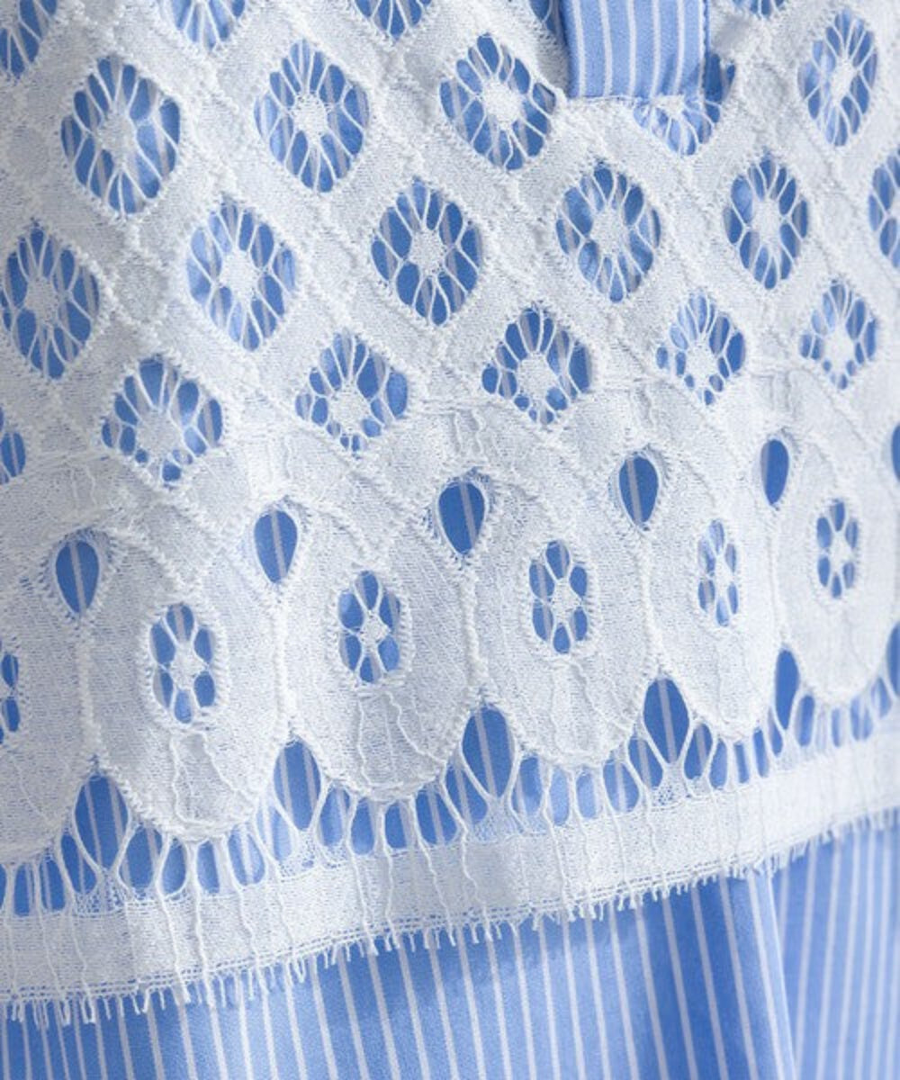 鏤空蕾絲假兩件襯衫