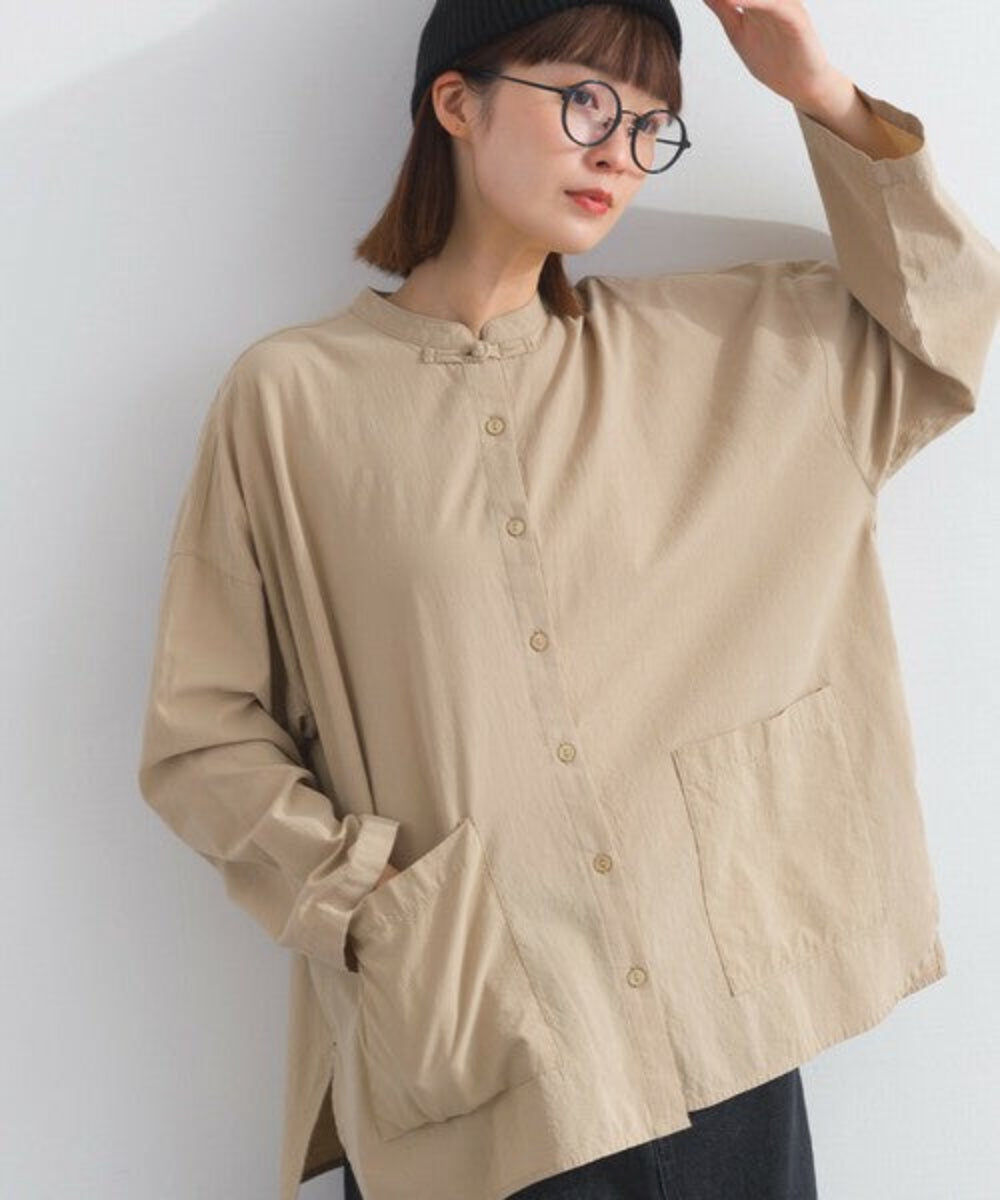 中式領純棉襯衫