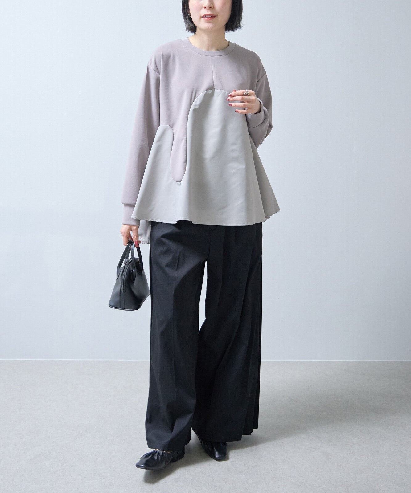 抽繩下擺廓形上衣