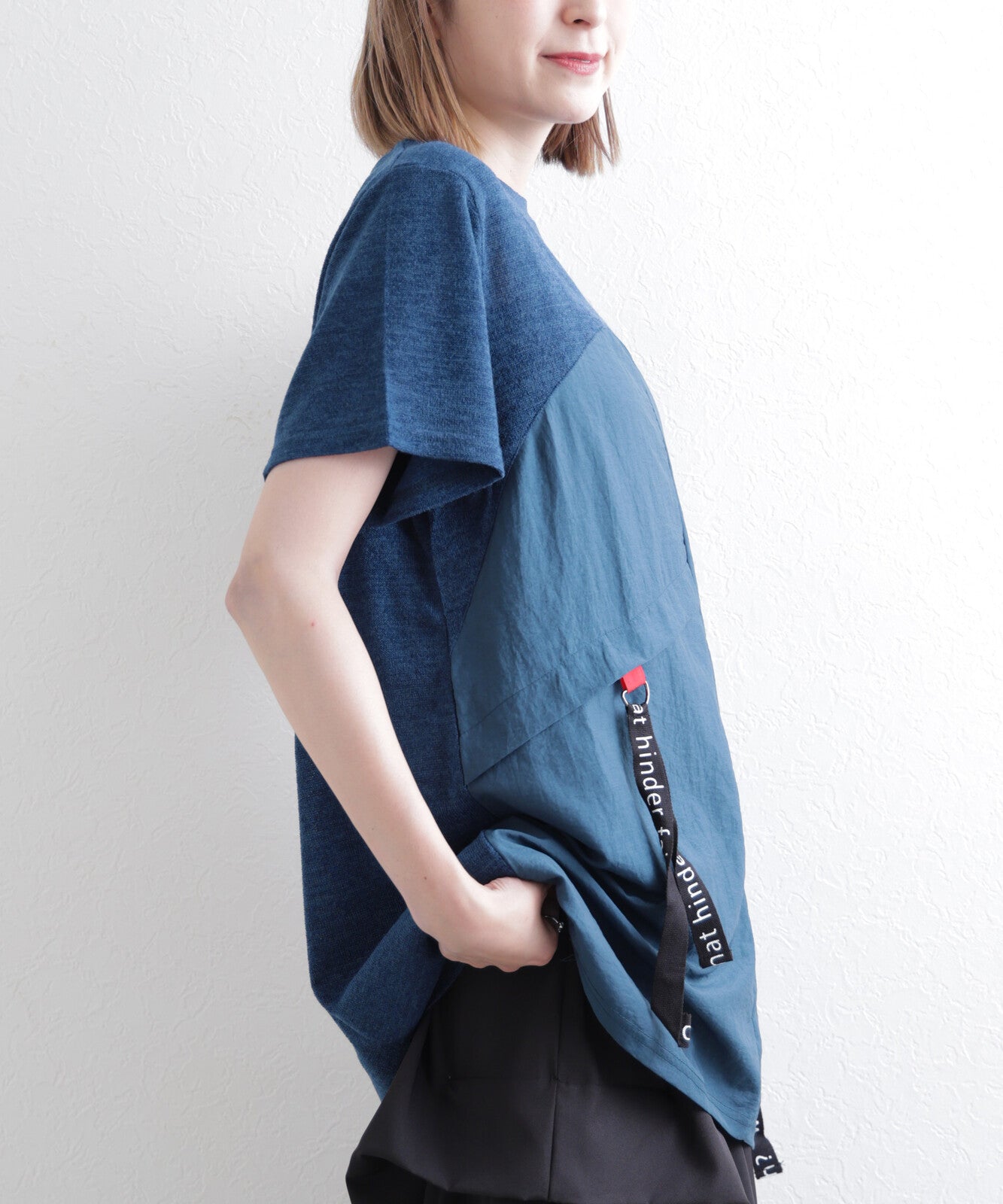 拼布長身短袖 T-shirt