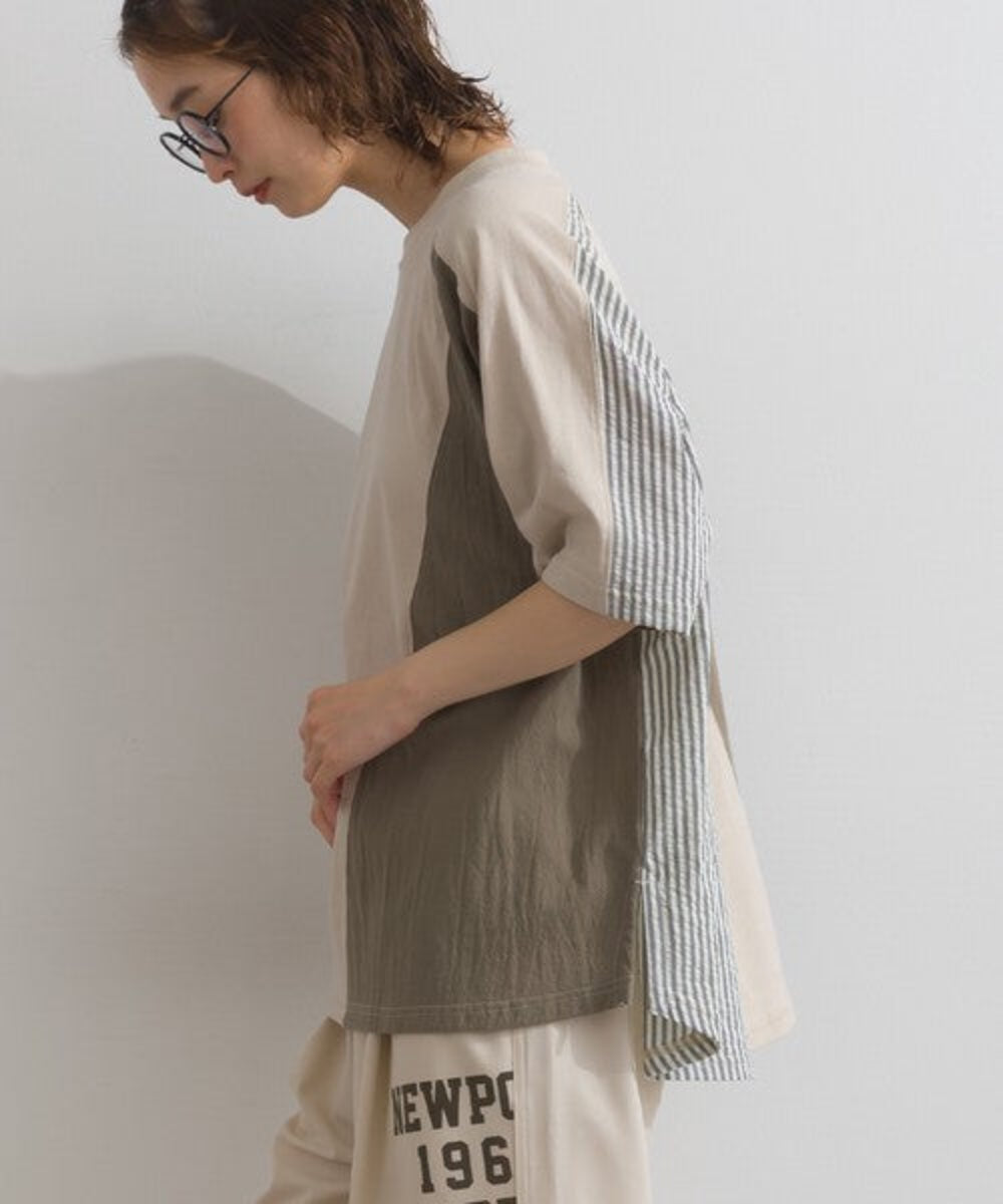 三色混搭寬鬆T-shirt