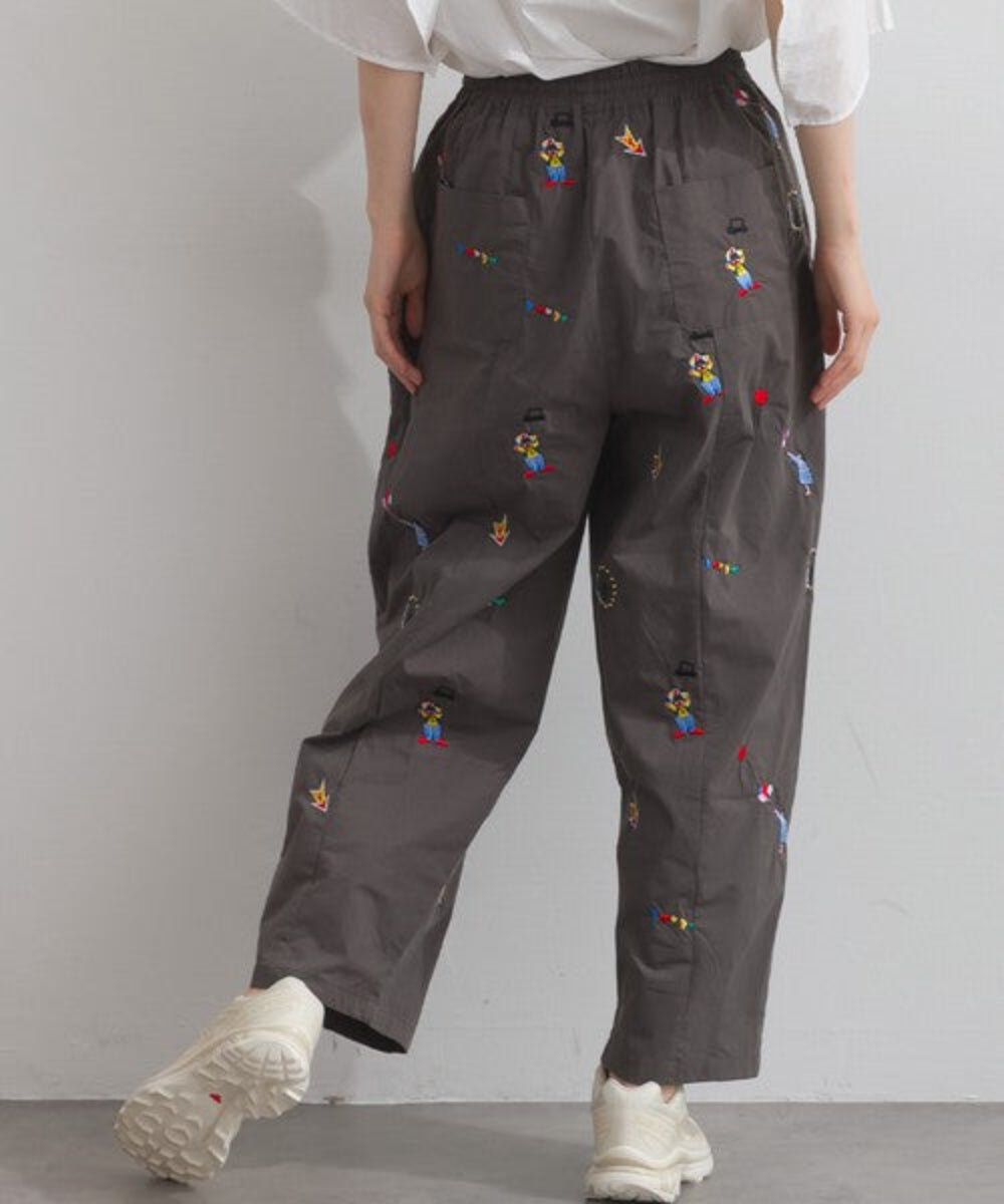 馬戲團主題刺繡圖案長褲