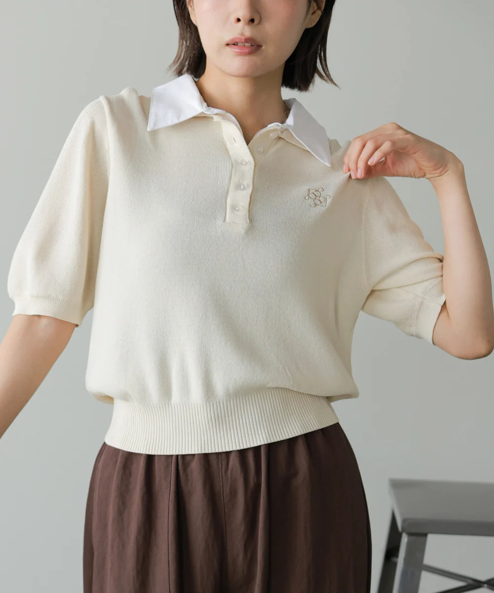 雙層領Polo針織衫