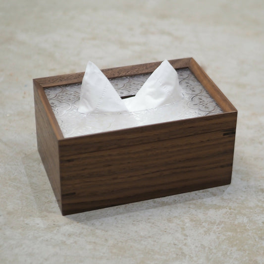 Burumu 黑胡桃海棠花紙巾盒