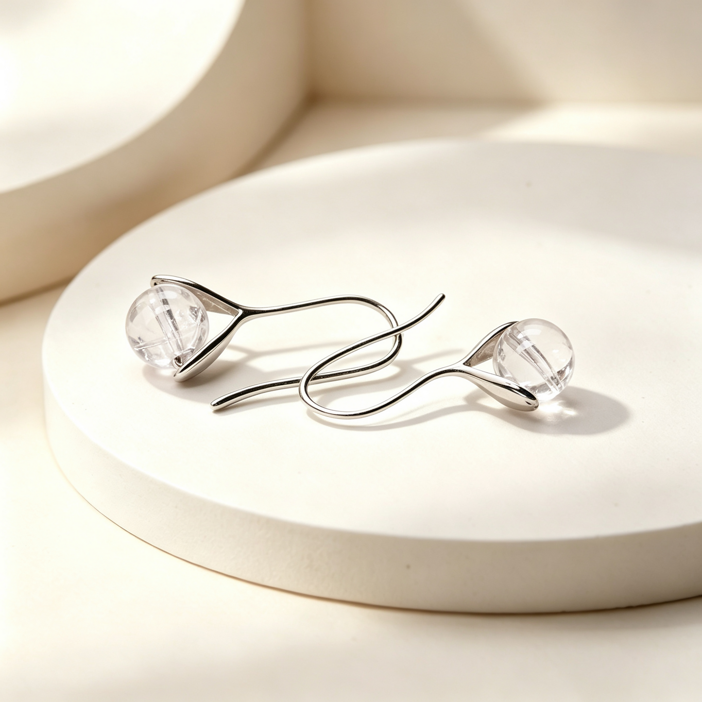 Crystal Earrings- White