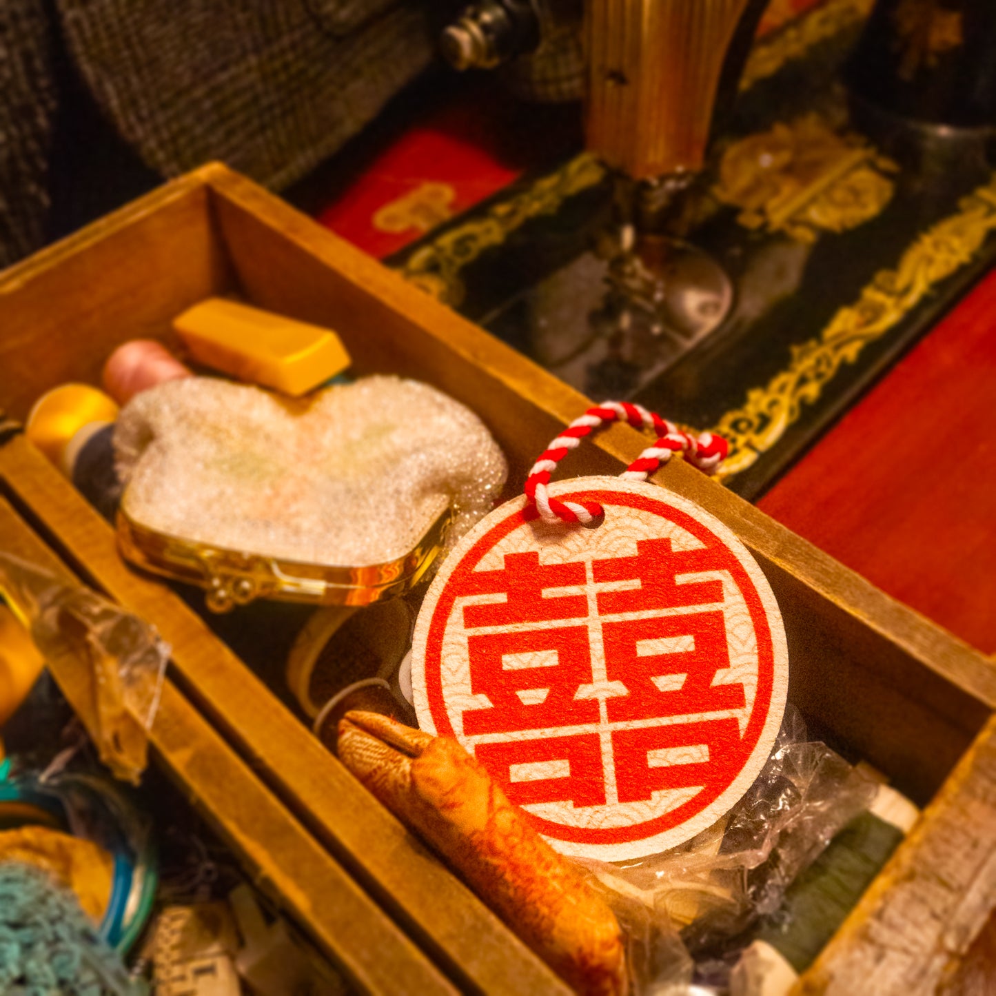 Leaffy plant fiber sponge big tea and rice double happiness