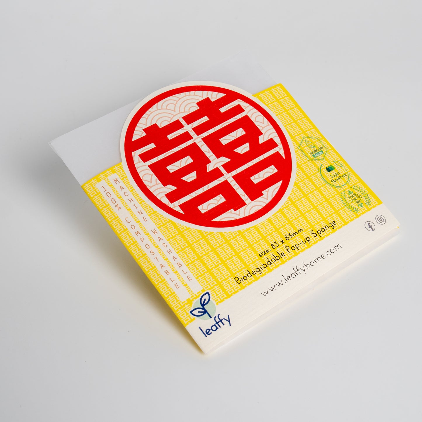 Leaffy plant fiber sponge big tea and rice double happiness