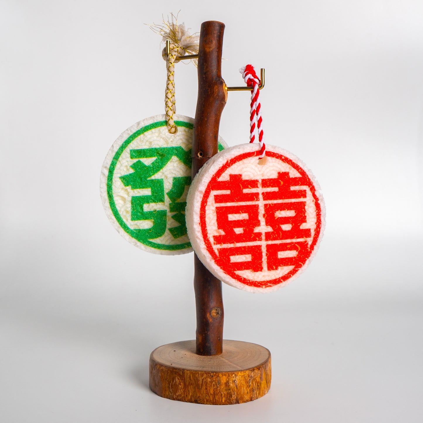 Leaffy plant fiber sponge big tea and rice double happiness