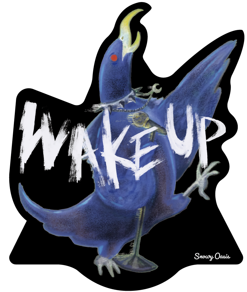 diecut貼紙噪鵑-wake up