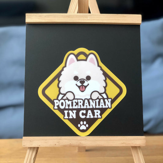 In Car Pomeranian WT Sticker