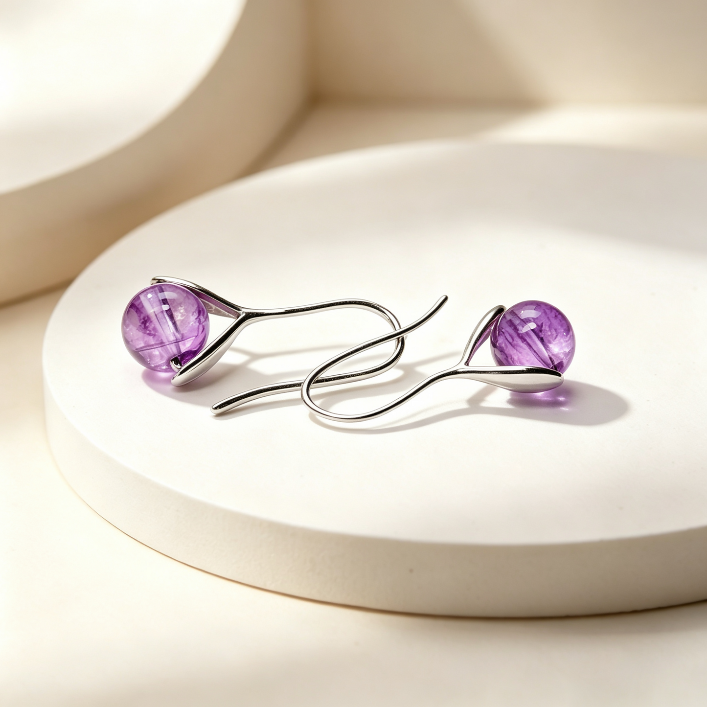 Crystal Earrings- Purple