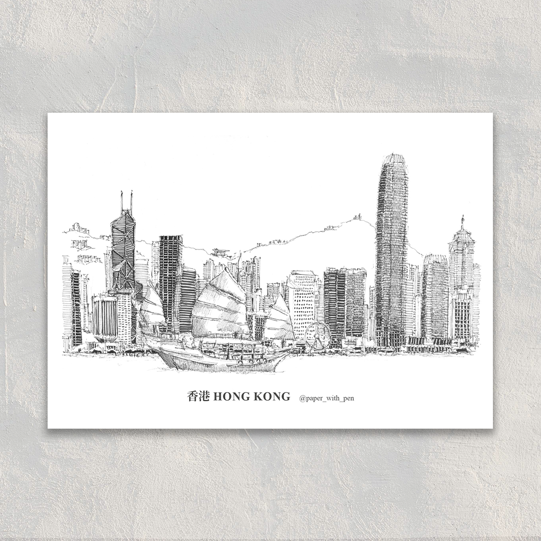 A6 Postcard 香港街景明信片