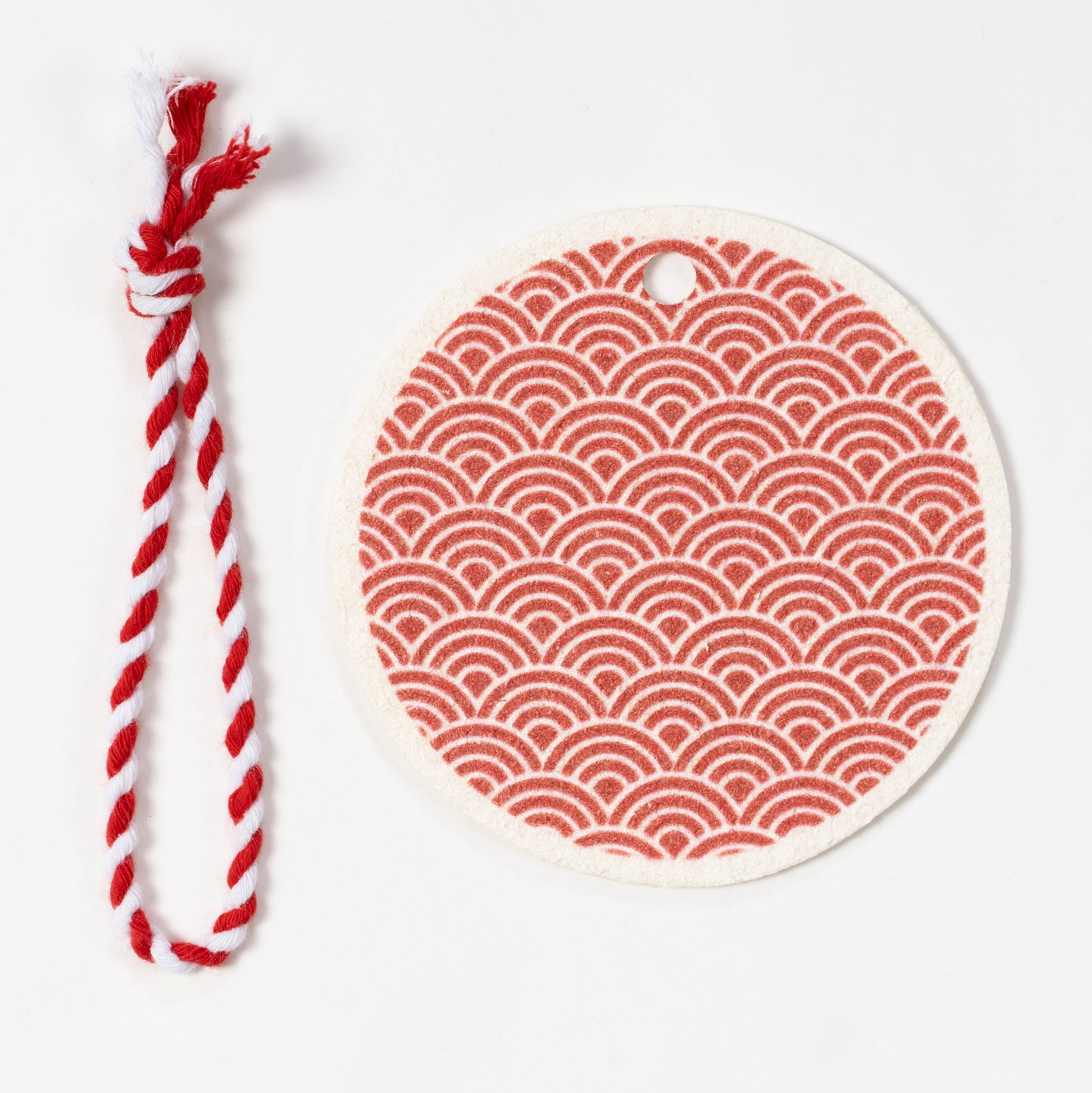 Leaffy plant fiber sponge Izumiko Rising Sun (Red)