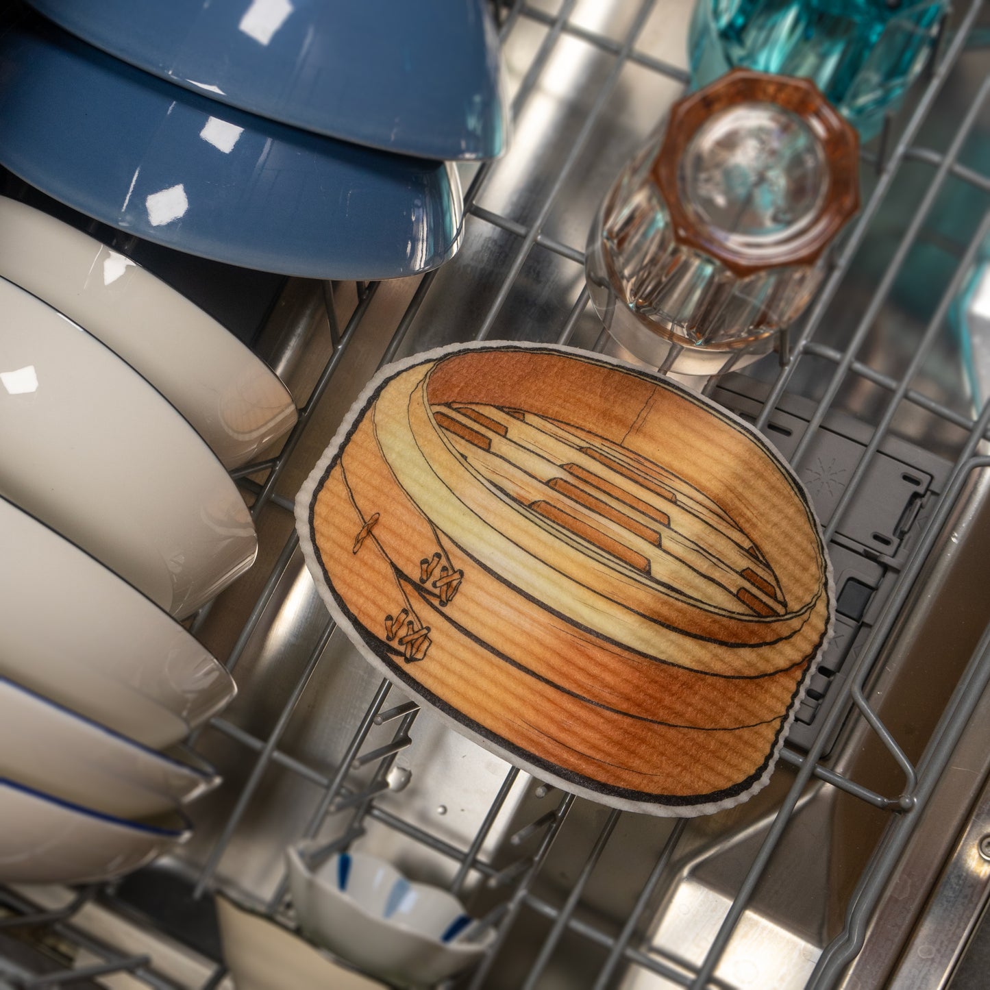 Leaffy plant fiber rag large tea rice snack steamer