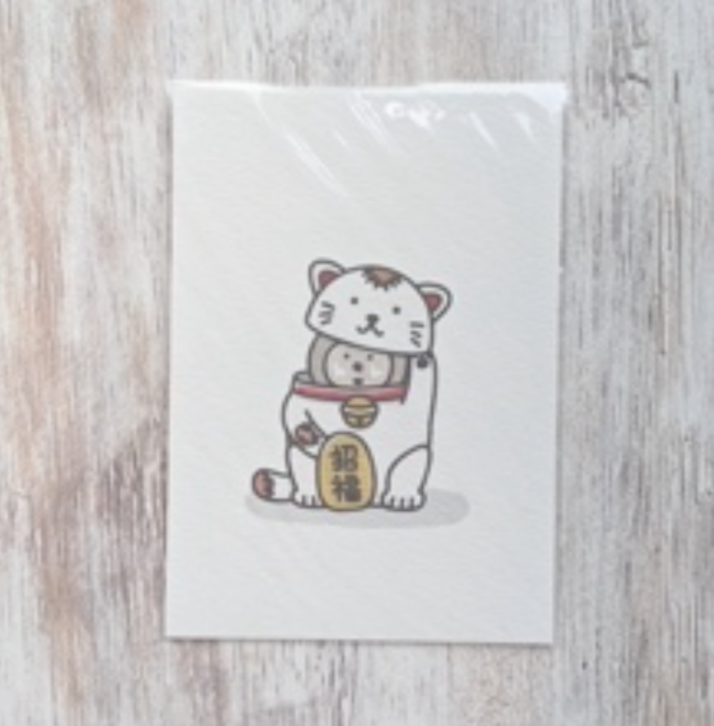 布仔招財貓明信片