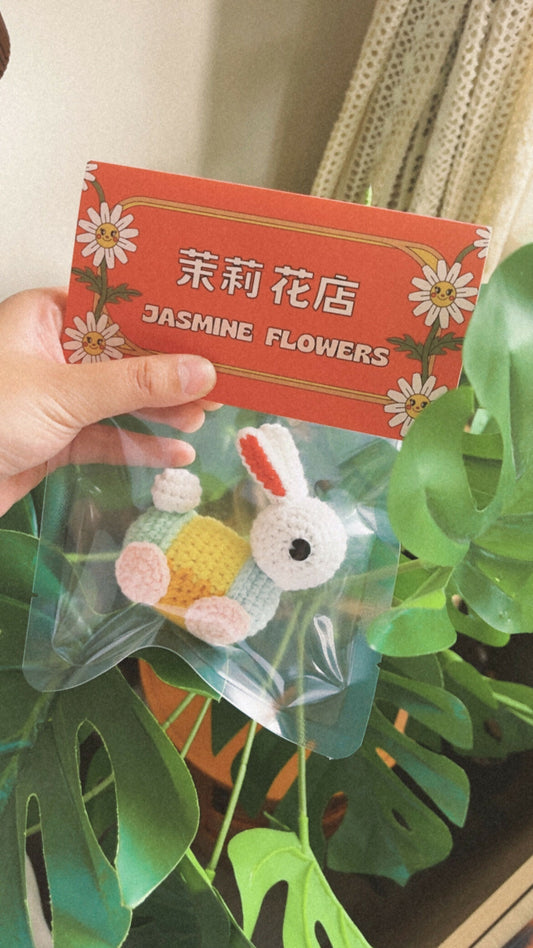圓轆轆兔仔燈籠 粉彩紅色