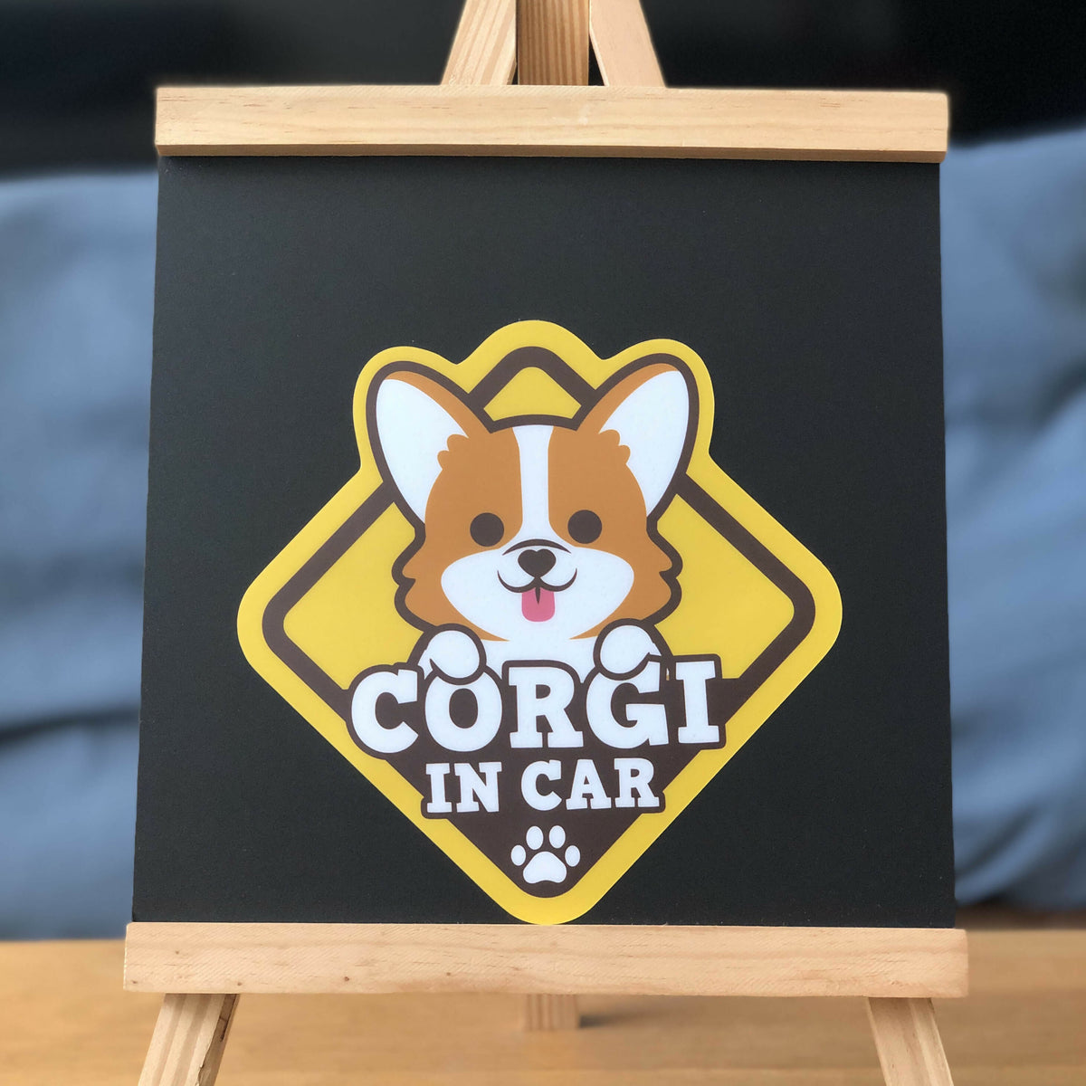 In Car Corgi Sticker