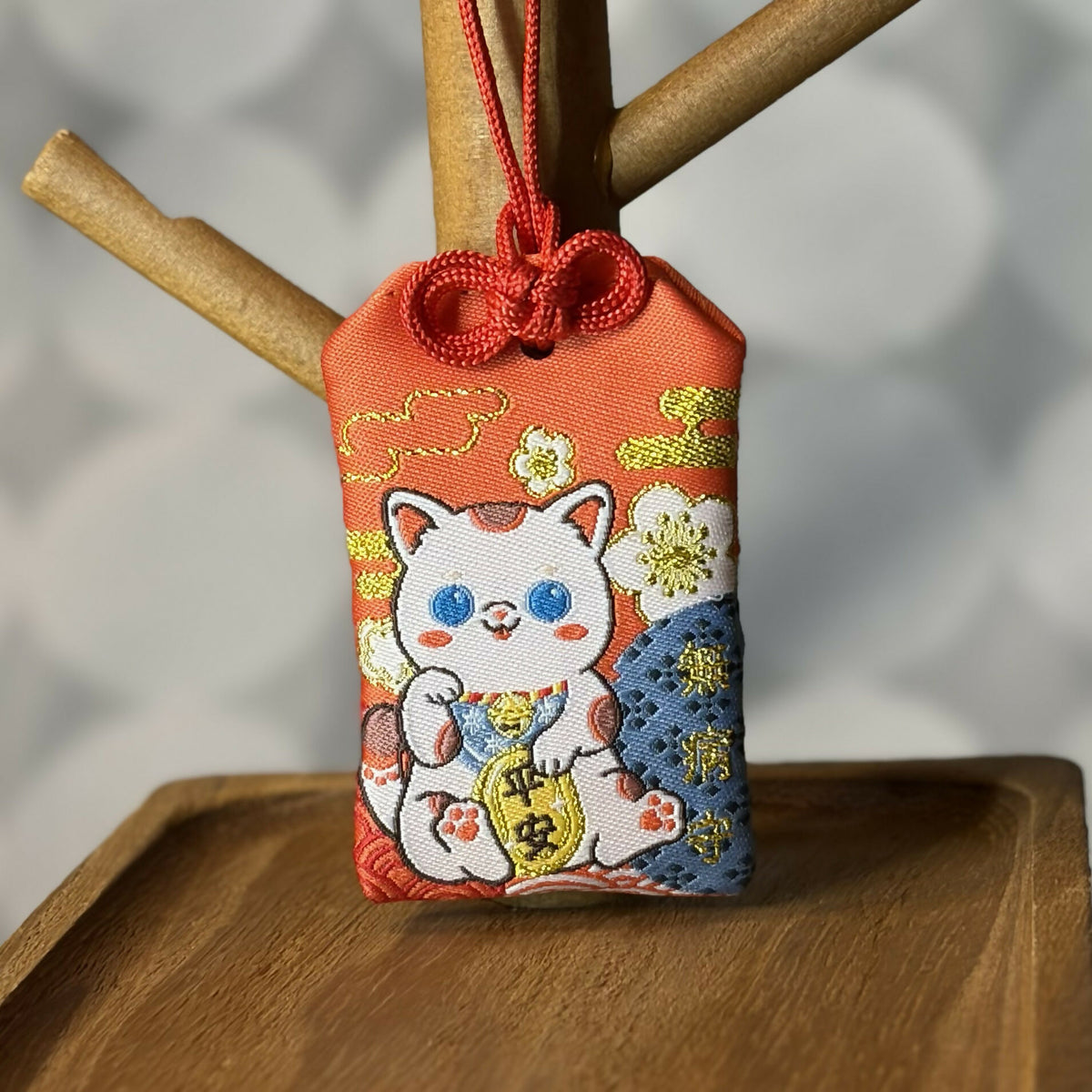Lucky White Cat Omamori
