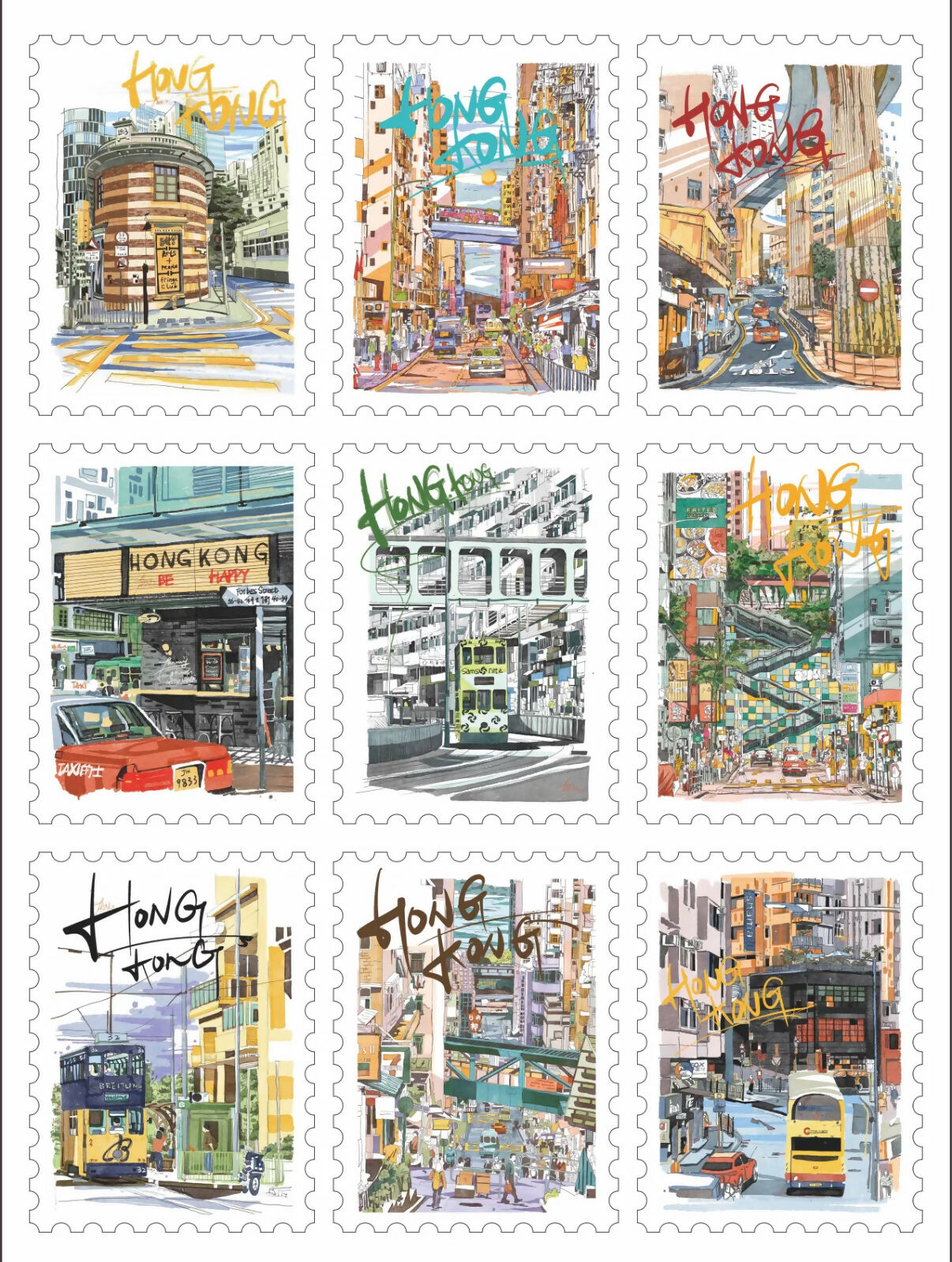 Stamps stickers ( HK Island )