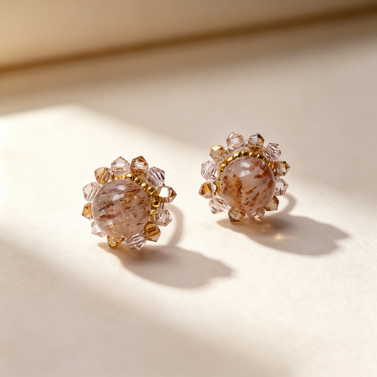 ［Stained Window -Red 13～15mm］Earrings
