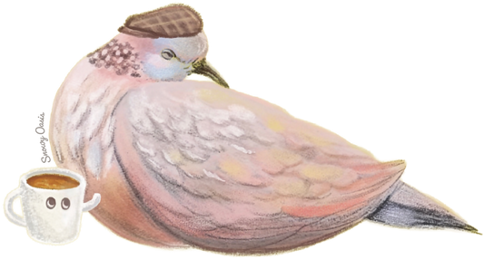 diecut貼紙 斑鳩- sleep coffee
