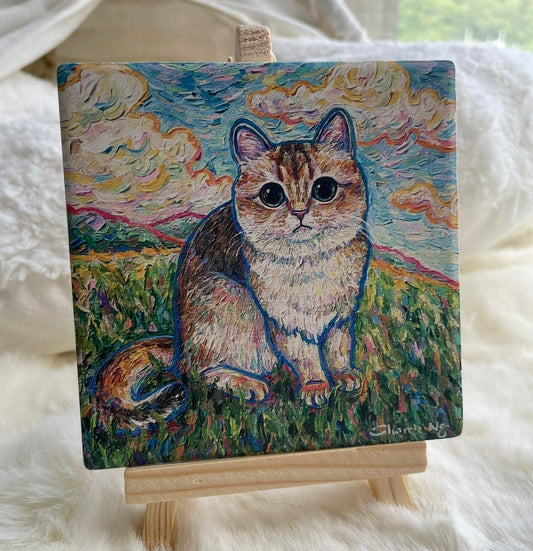 Sharonng Art 陶瓷畫杯墊(連小畫架)