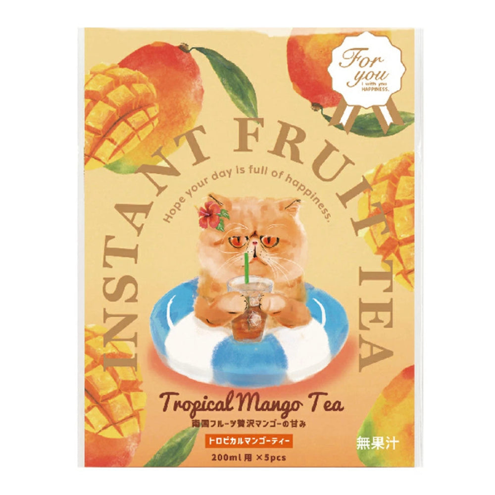 貓咪圖案即溶水果冰茶