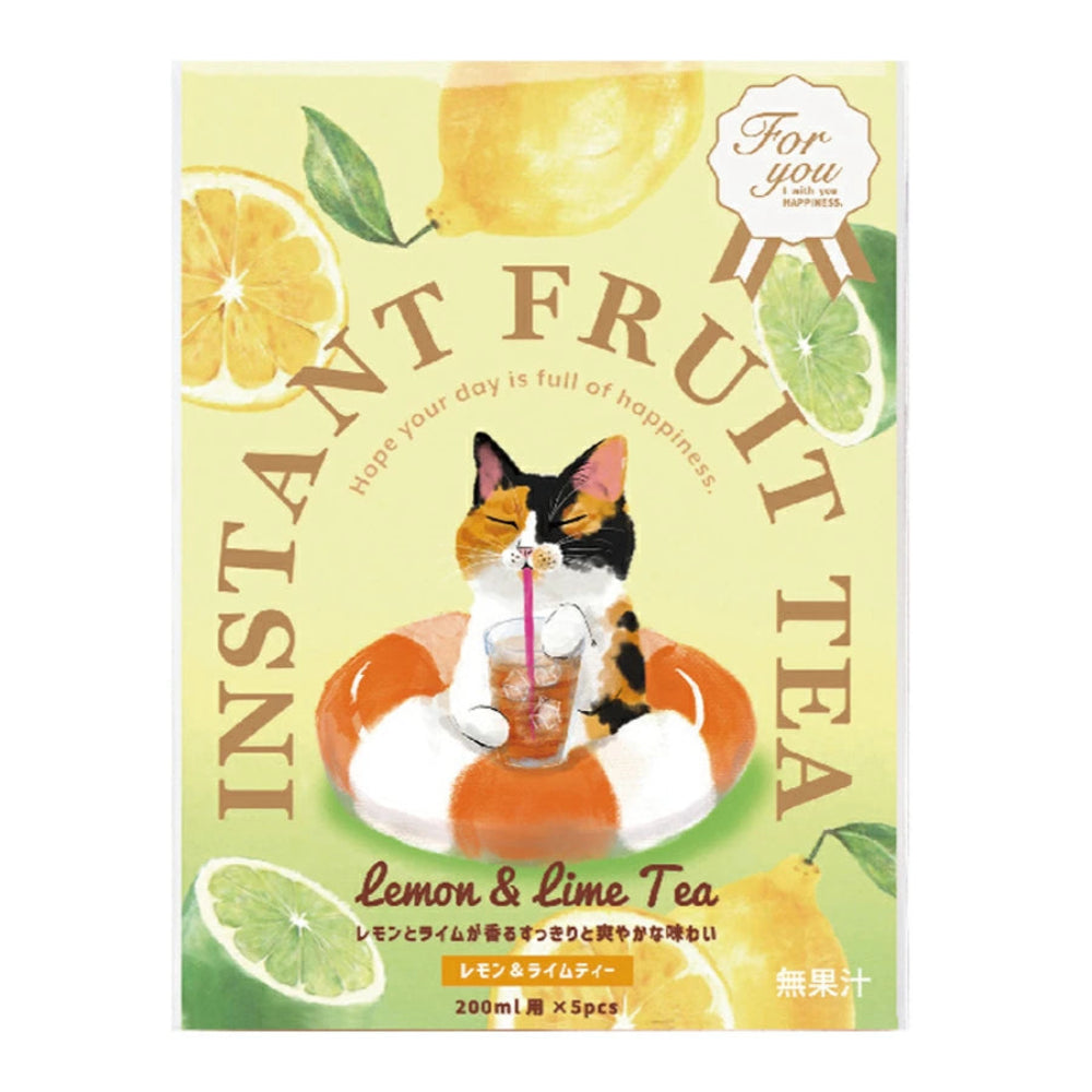 貓咪圖案即溶水果冰茶