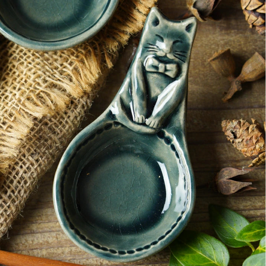 益子燒 貓咪造型豆皿