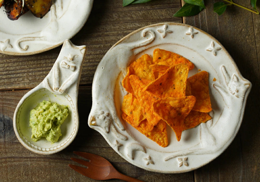 益子燒 星空貓浮雕圓碟