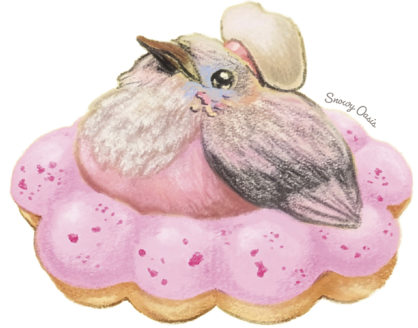 diecut貼紙 斑鳩-donut