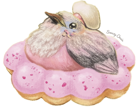 diecut貼紙 斑鳩-donut