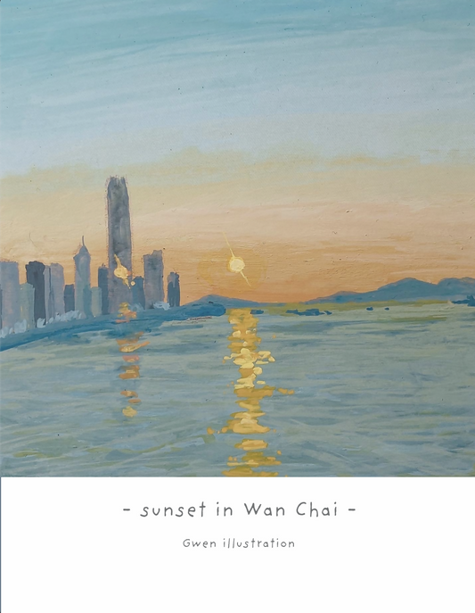 sunset in Wan Chai
